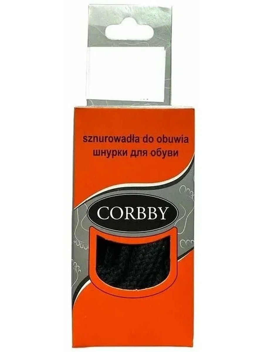 Фото CORBBY Шнурки 150см плоские черные купить на lauf.shoes